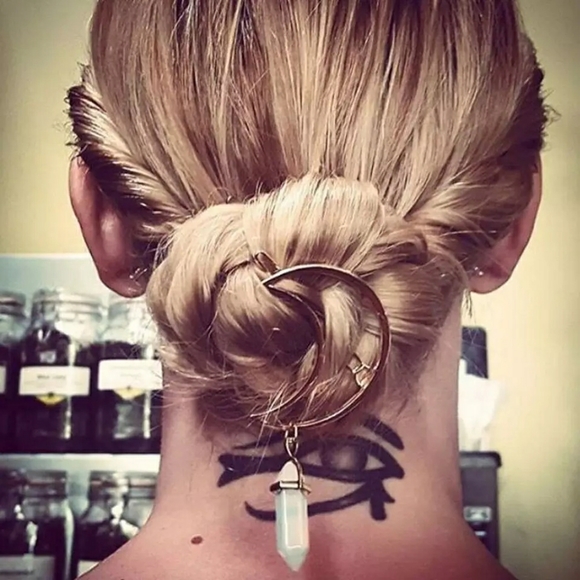 NEW Silver Minimalist Crescent Moon Hair Pin Clip - Picture 2 of 15